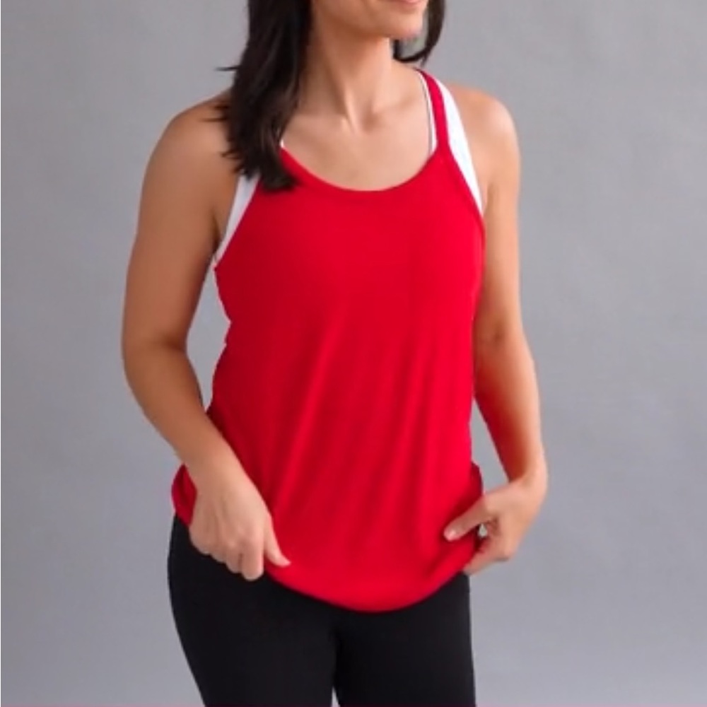 Zyia Red Daphne Ribbed Tank